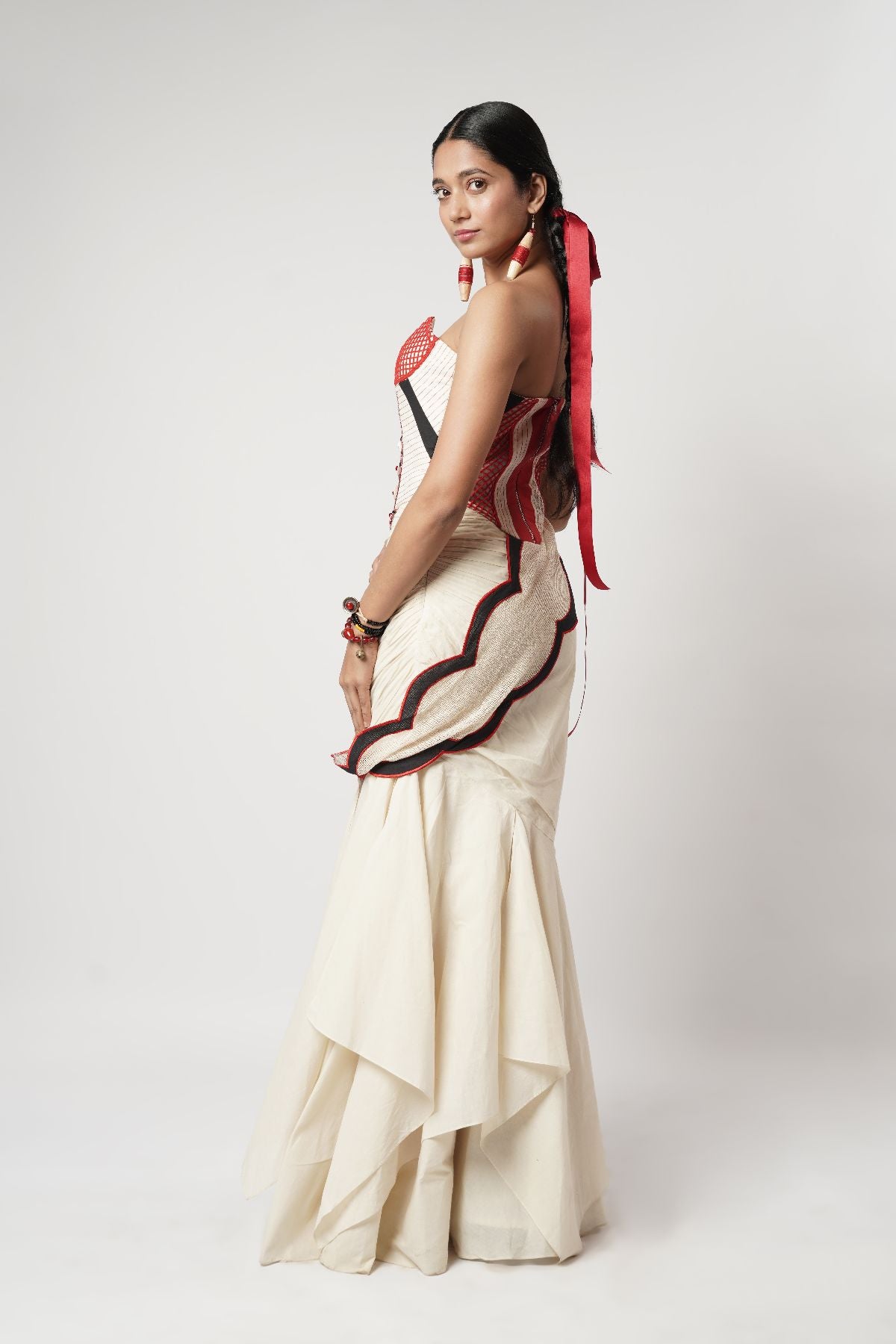 Draped Layer Skirt with Naga Corset