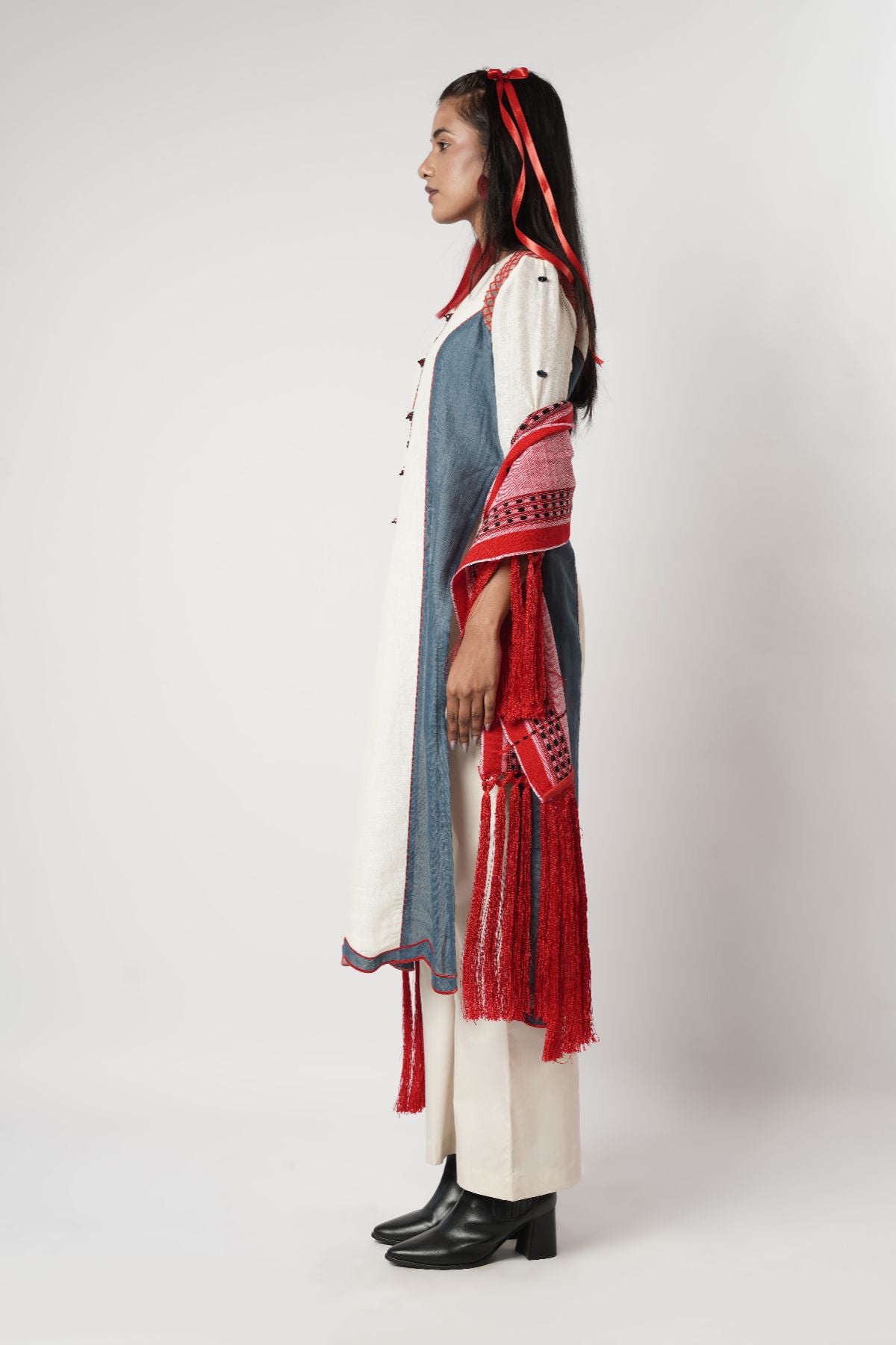 Block Fringe Kurta