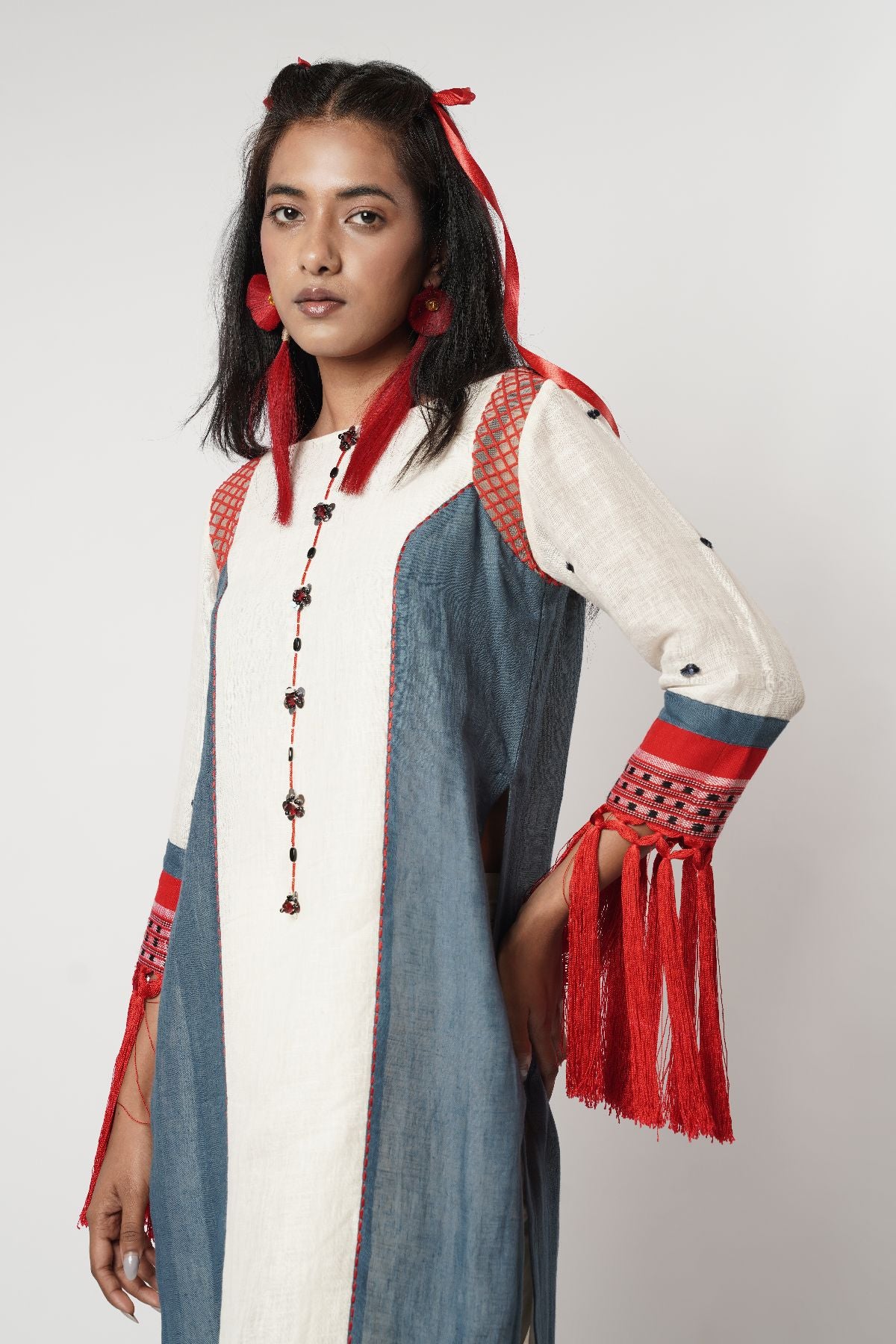 Block Fringe Kurta
