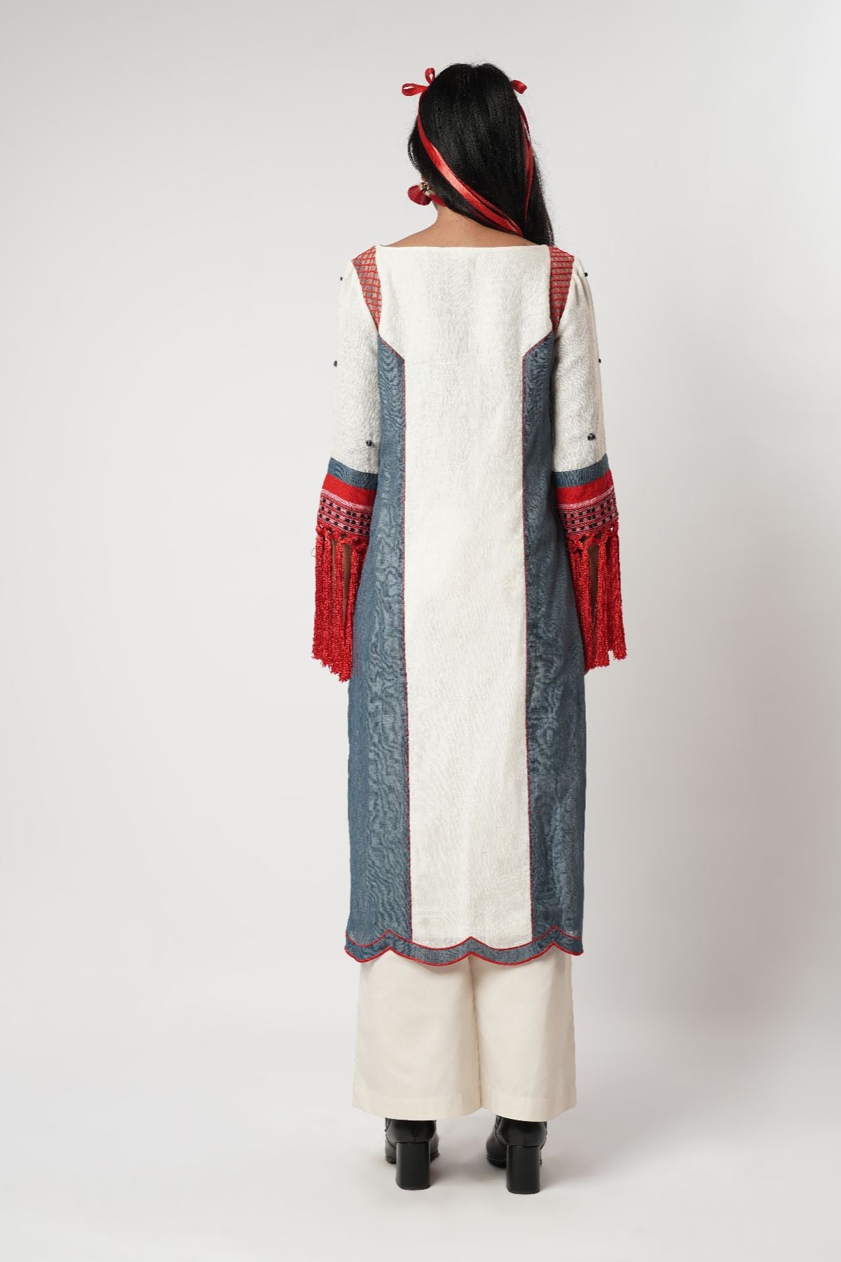 Block Fringe Kurta