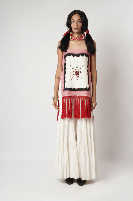Fringe Scarf Sharara Set