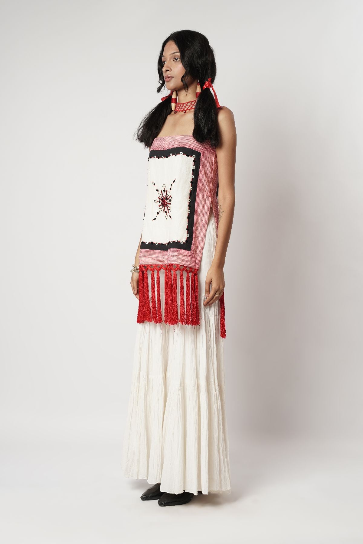 Fringe Scarf Sharara Set