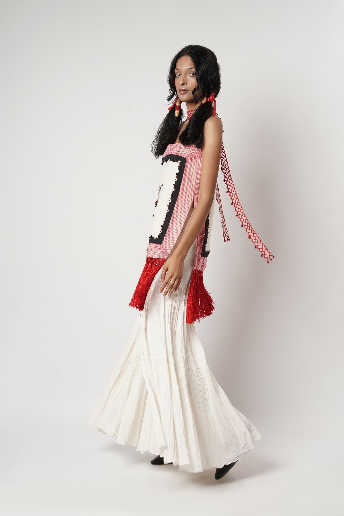 Fringe Scarf Sharara Set