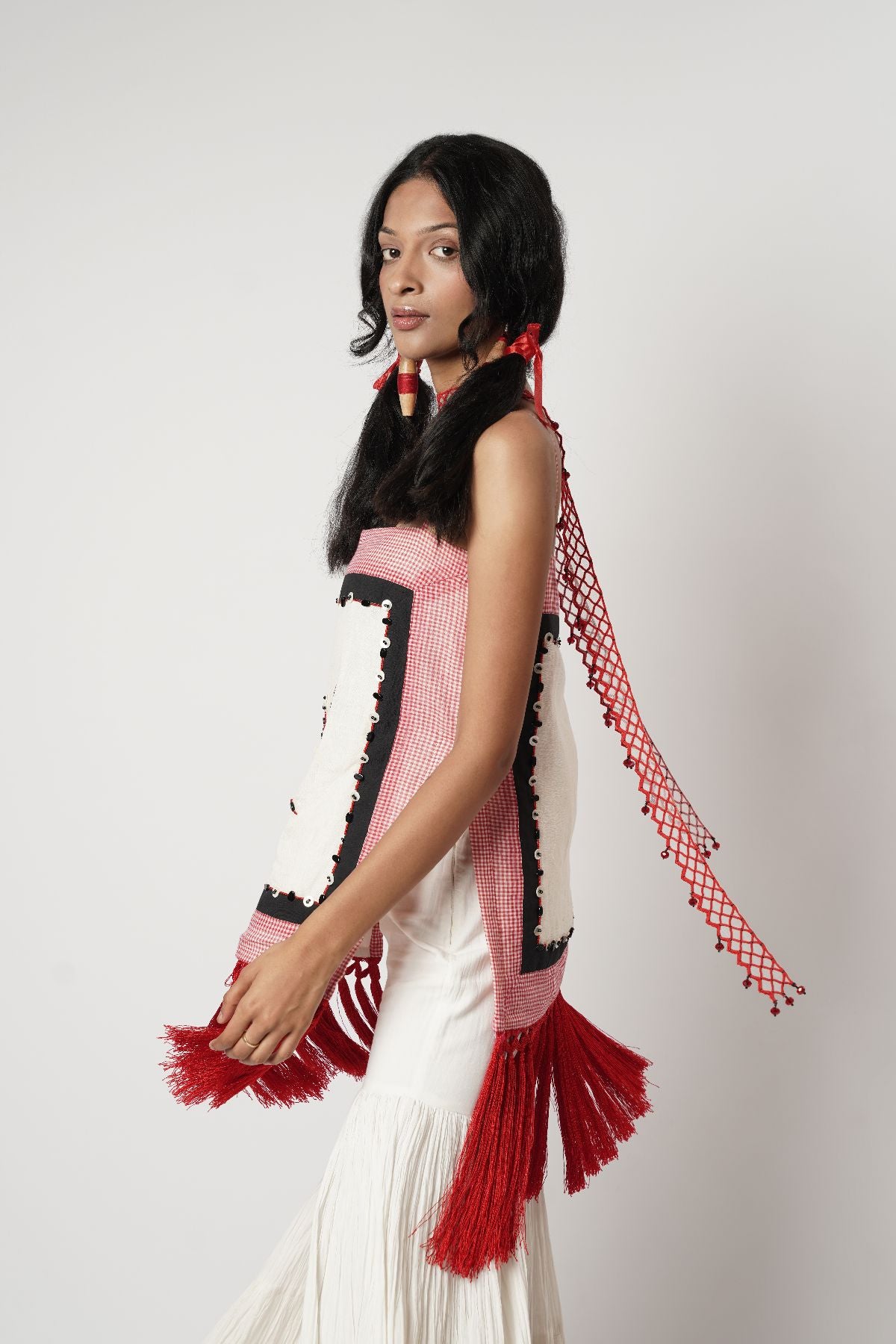 Fringe Scarf Sharara Set