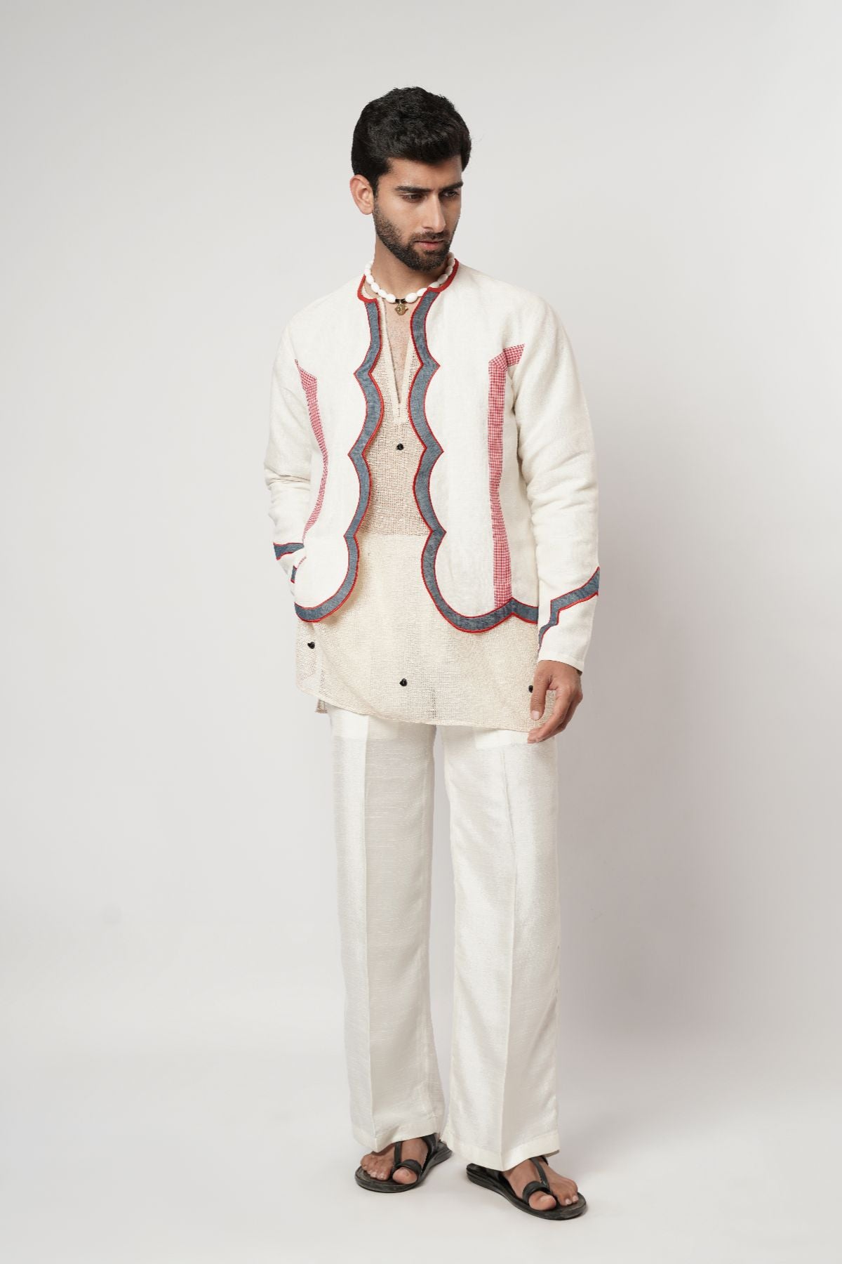 Cerulean Scalloped Overshirt Kurta Set