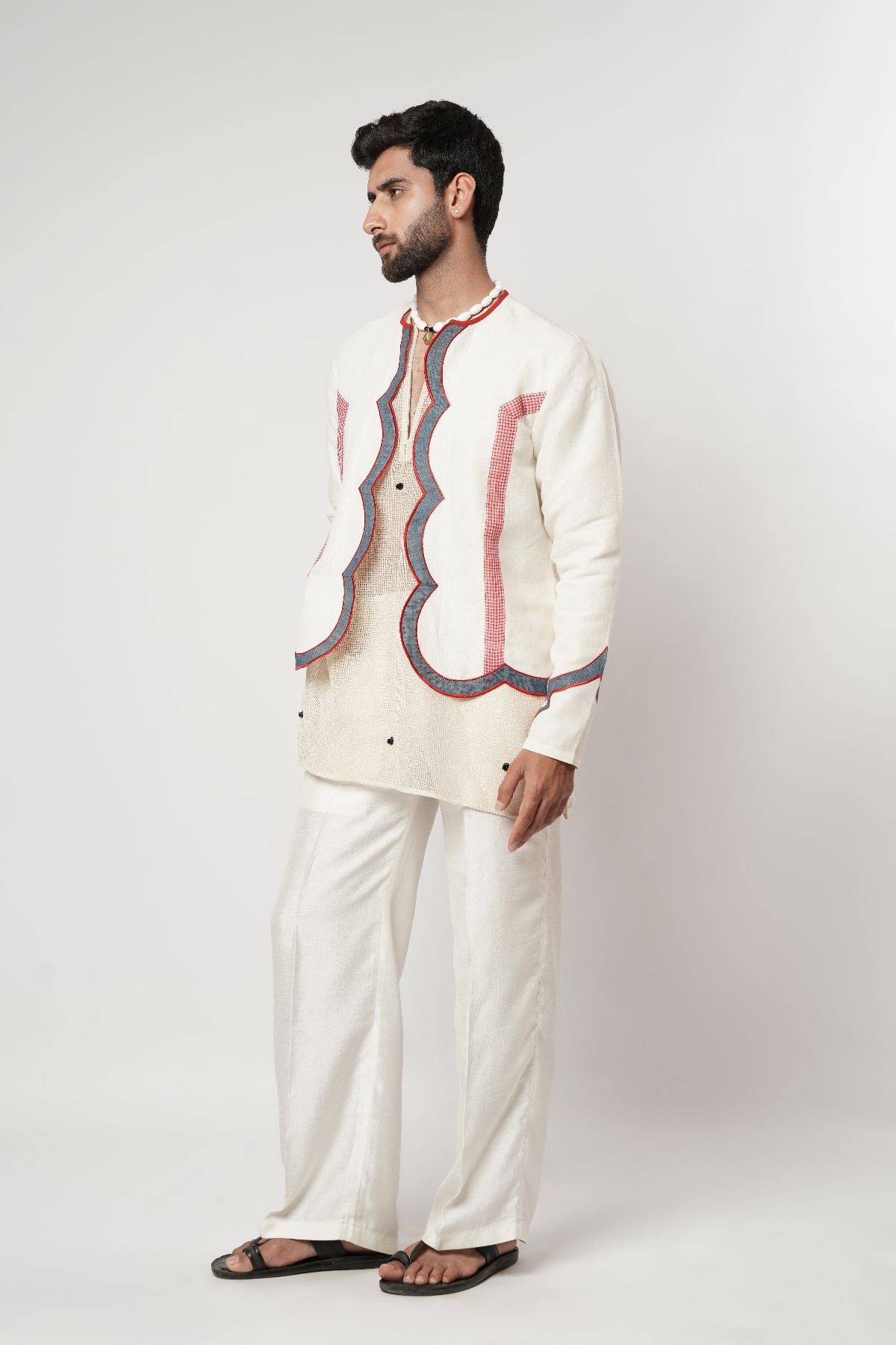 Cerulean Scalloped Overshirt Kurta Set