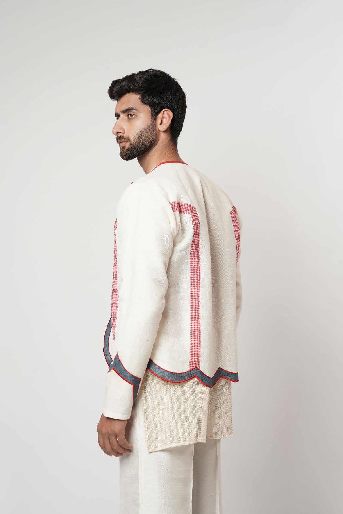 Cerulean Scalloped Overshirt Kurta Set