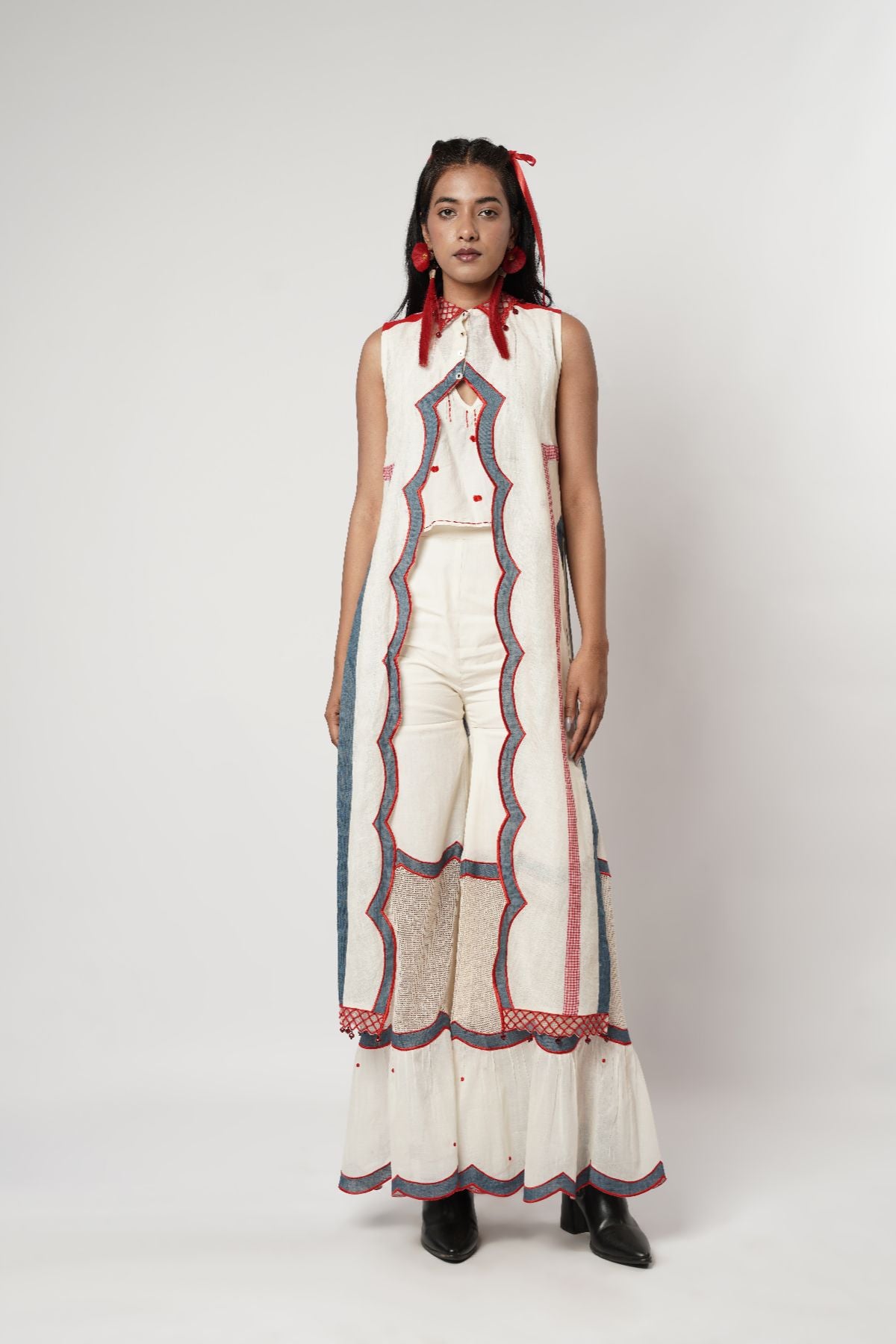 Scalloped 3-Pc Sharara Set