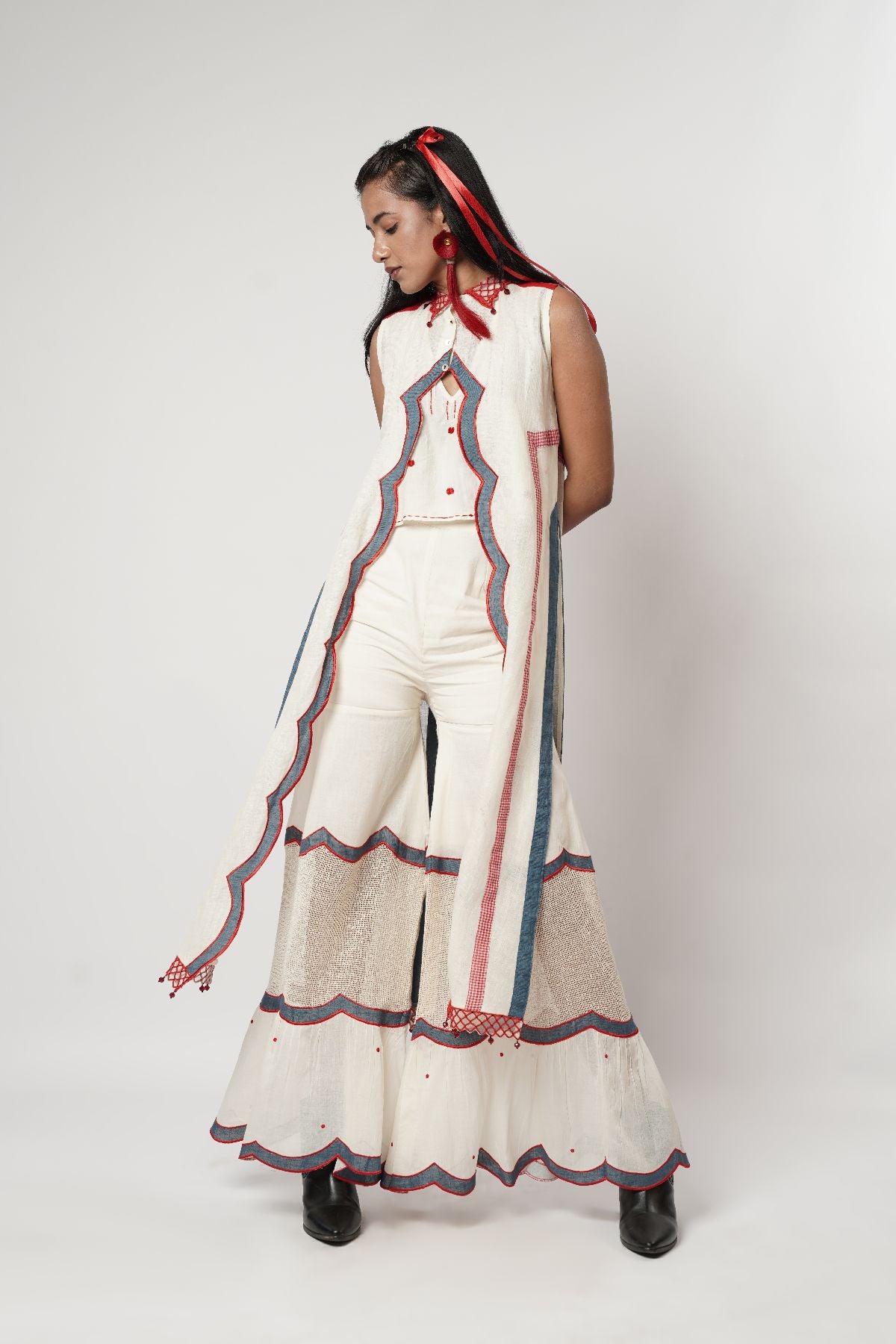 Scalloped 3-Pc Sharara Set