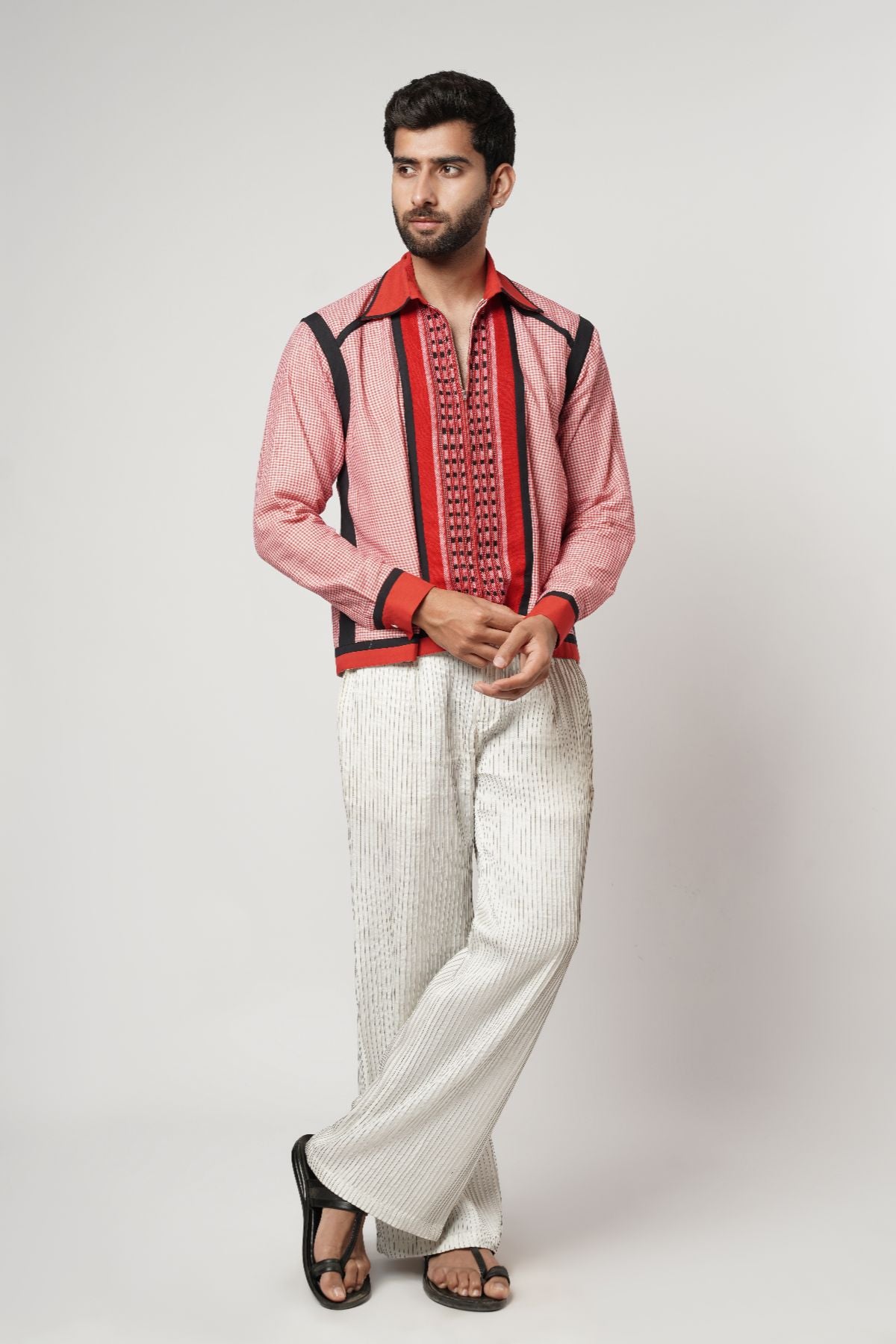 Naga- Gamcha Block Bomber Shacket Set