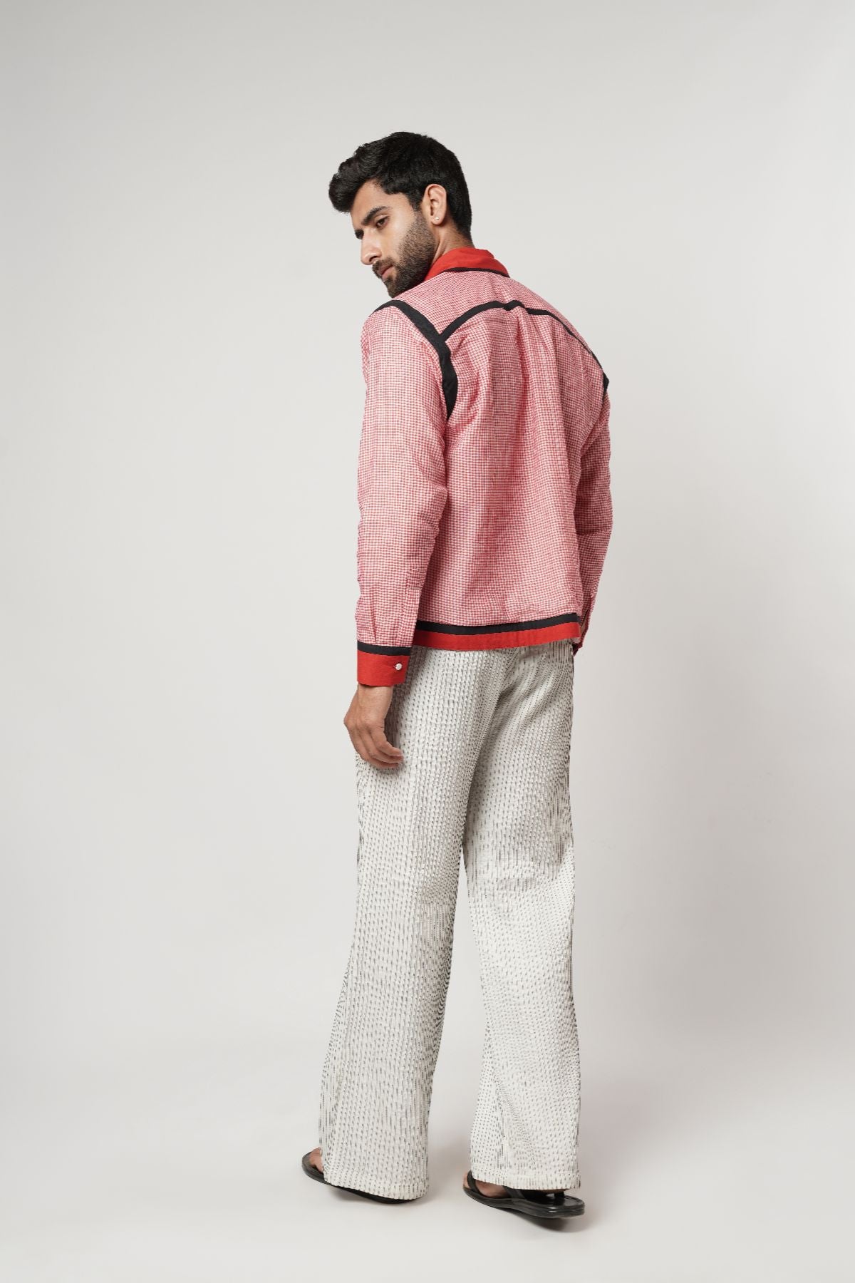 Naga- Gamcha Block Bomber Shacket Set