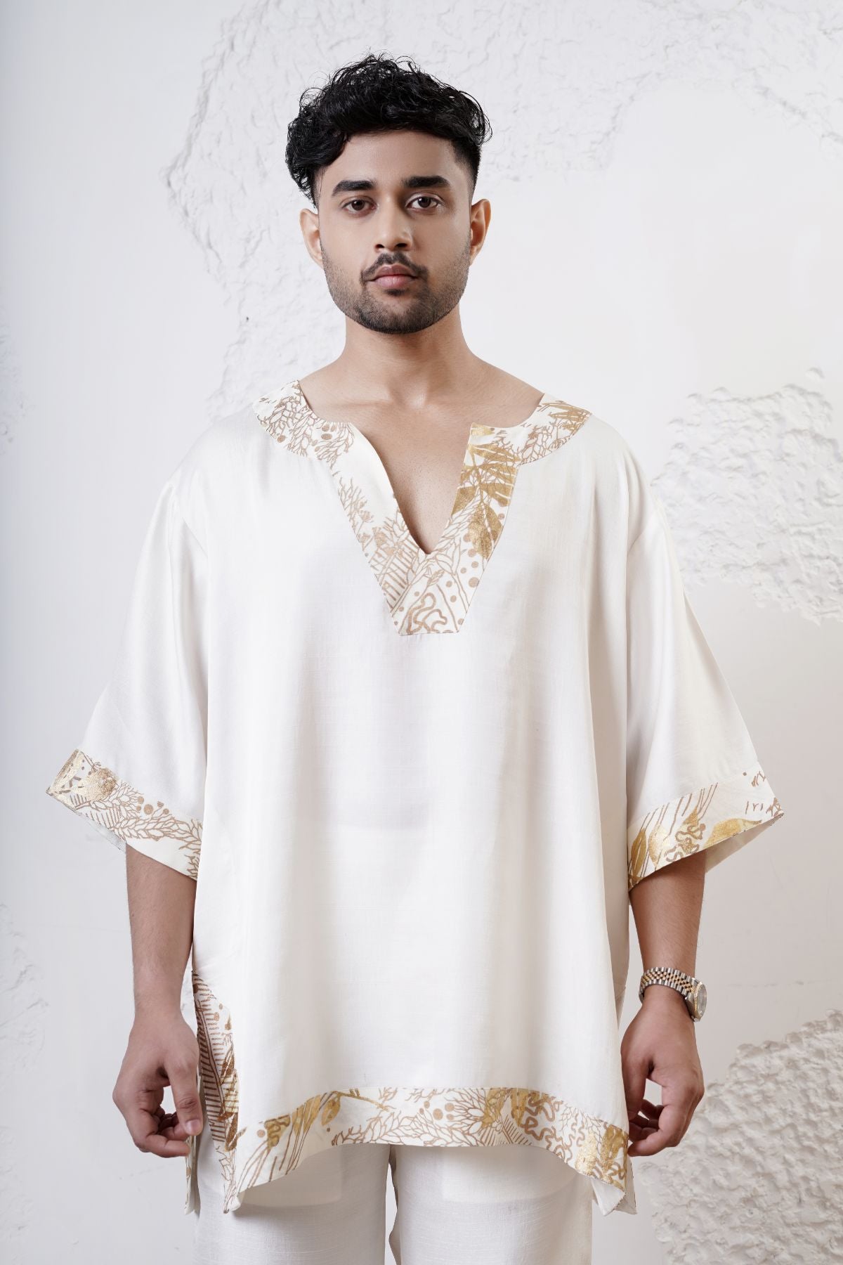 Kaftan Foil Kurta with Straight Fit Pants