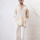 Foil Printed Straight Kaftan Kurta with Straight  Pants