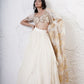 Ruffled Lehenga with Embroidered Blouse and Foil Dupatta