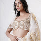 Ruffled Lehenga with Embroidered Blouse and Foil Dupatta