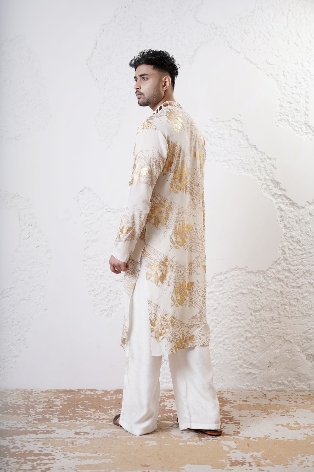 Foil Printed Kurta with Straight Pants