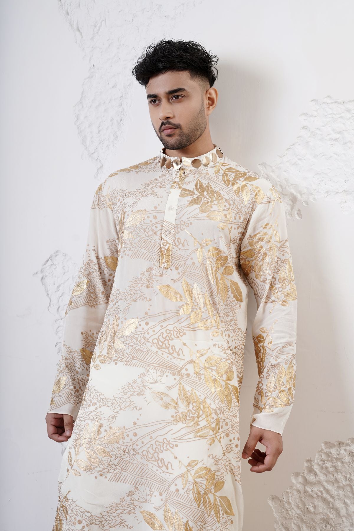 Foil Printed Kurta with Straight Pants