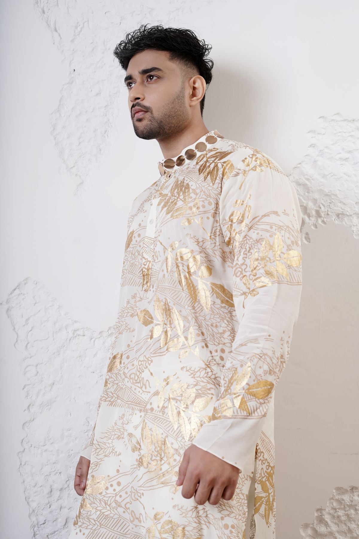 Foil Printed Kurta with Straight Pants