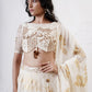 Foil Scarf Lehenga with Embroidered Blouse and Foil Dupatta