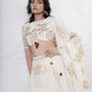 Foil Scarf Lehenga with Embroidered Blouse and Foil Dupatta