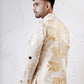 Foil Nehru Jacket with Leaf Kurta and Straight Pants