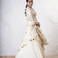 Layered Leaf Asymmetric Lehenga with Foil Choli and Foil Dupatta