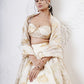 Layered Leaf Asymmetric Lehenga with Foil Choli and Foil Dupatta