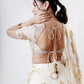 Layered Leaf Asymmetric Lehenga with Foil Choli and Foil Dupatta