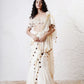 Foil Draped Saree with Ruched Blouse