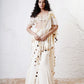 Foil Draped Saree with Ruched Blouse