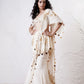 Foil Draped Saree with Ruched Blouse