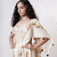 Foil Draped Saree with Ruched Blouse