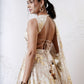 Tiered Wave Lehenga with Incut Blouse and Foil Dupatta