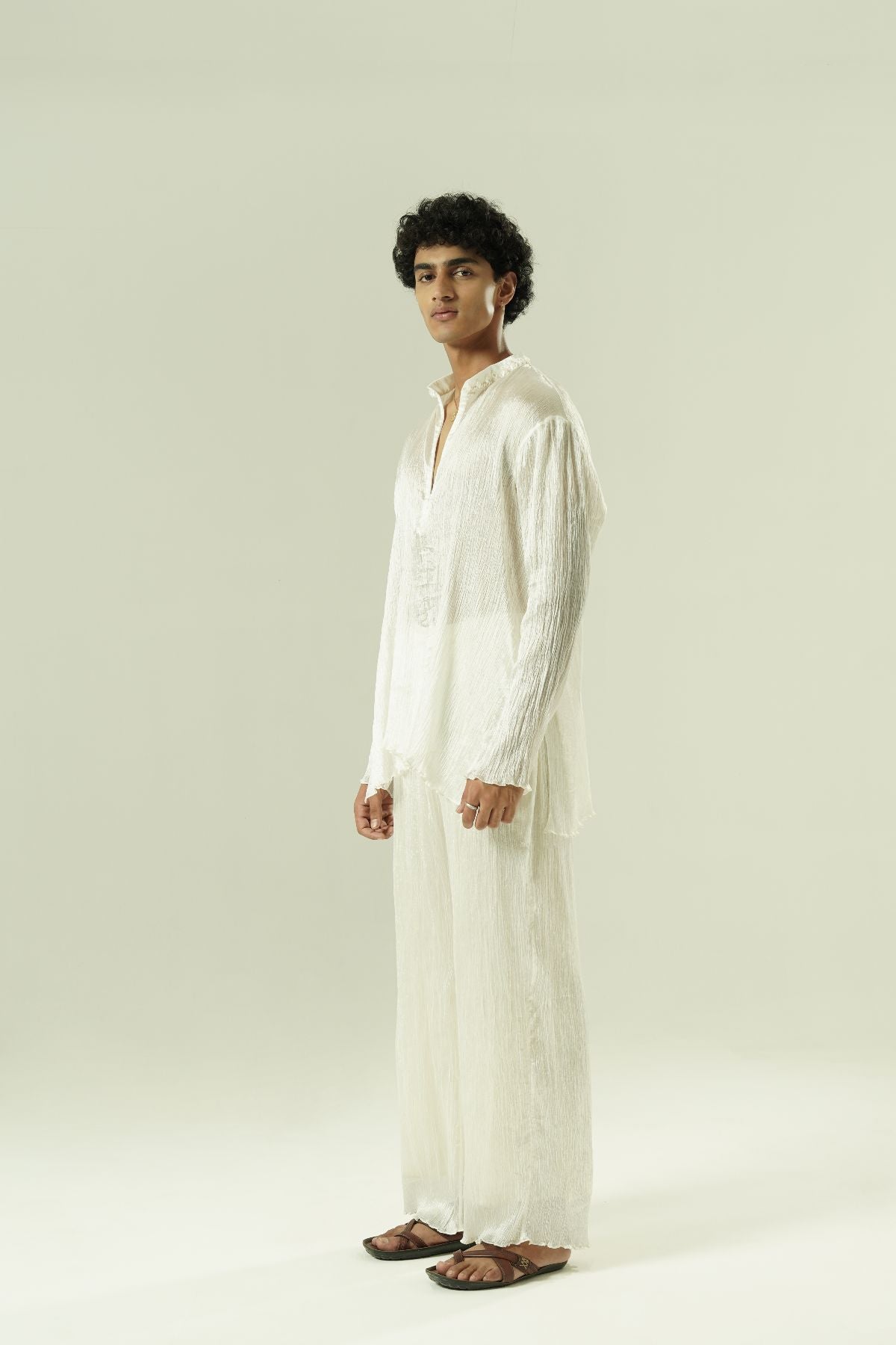 Crushed Silk Short Kurta Co-Ord Se