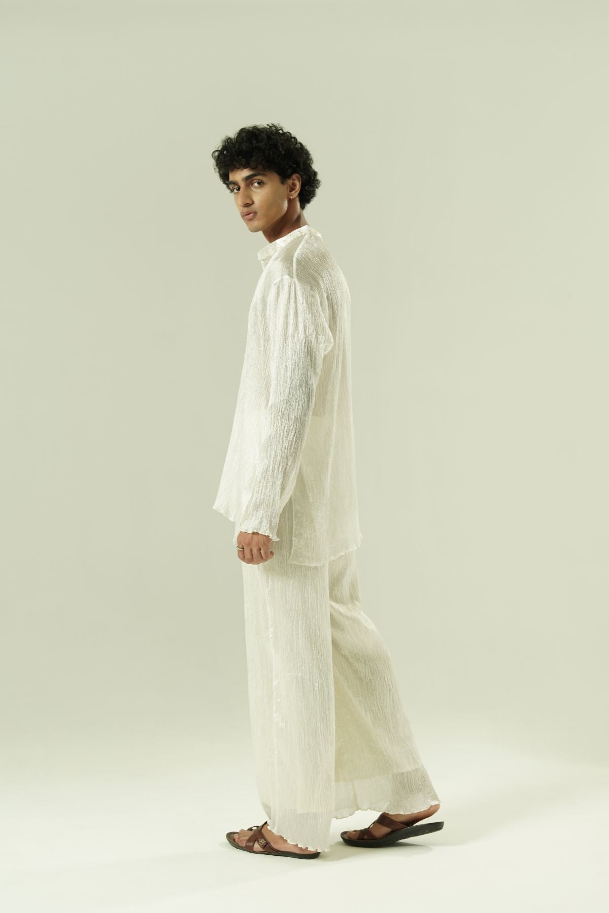 Crushed Silk Short Kurta Co-Ord Se