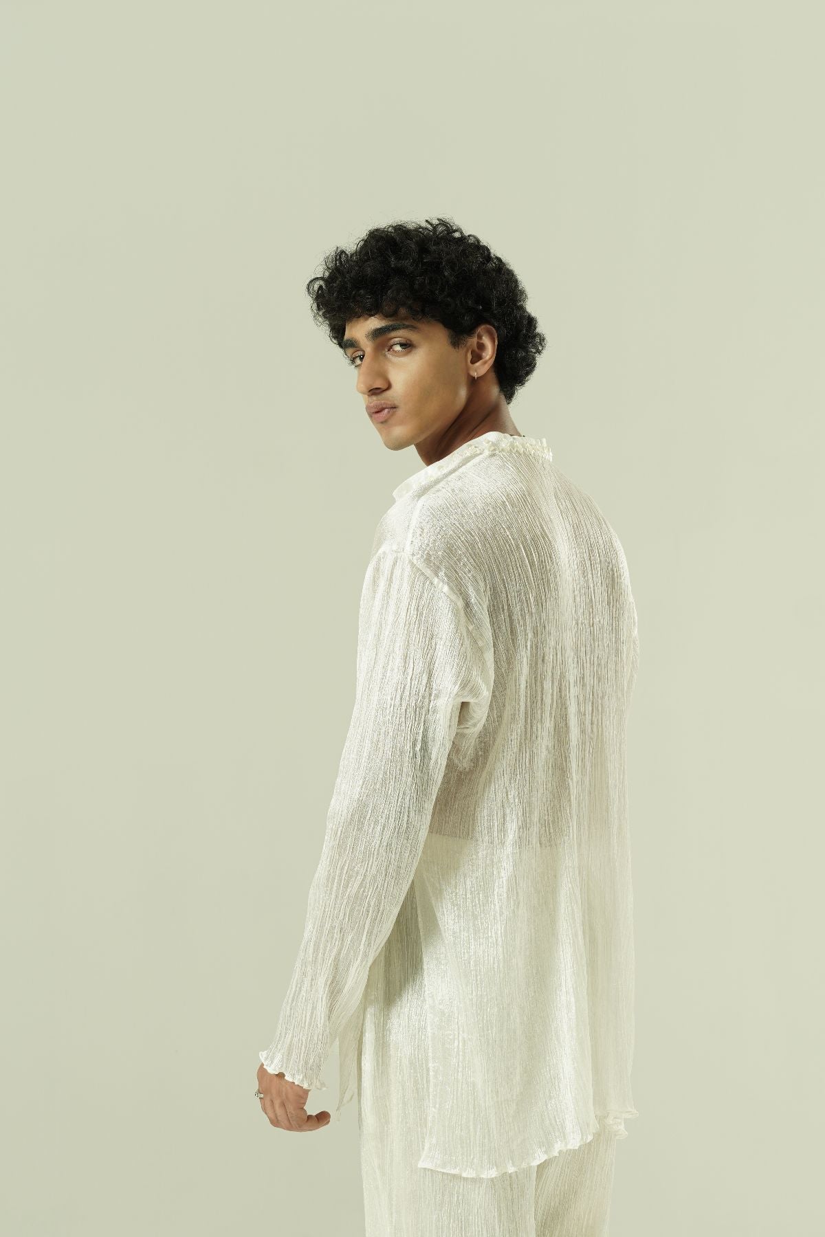 Crushed Silk Short Kurta Co-Ord Se