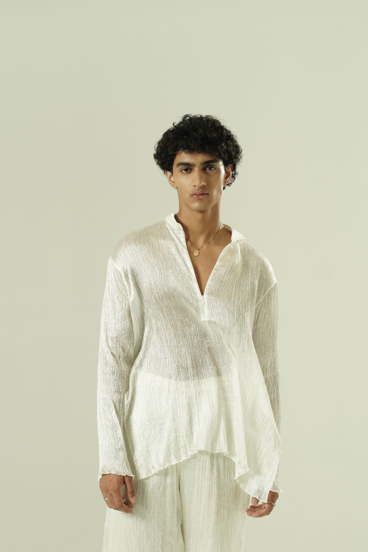 Crushed Silk Short Kurta Co-Ord Se