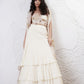 Layered Lehenga with Foil Ruvhed Bustier and Foil Cape