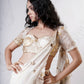 Ruffled Drape Saree with Foil Choli