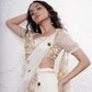 Ruffled Drape Saree with Foil Choli