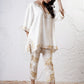 Kaftan Kurta with Foil Cropped Pants