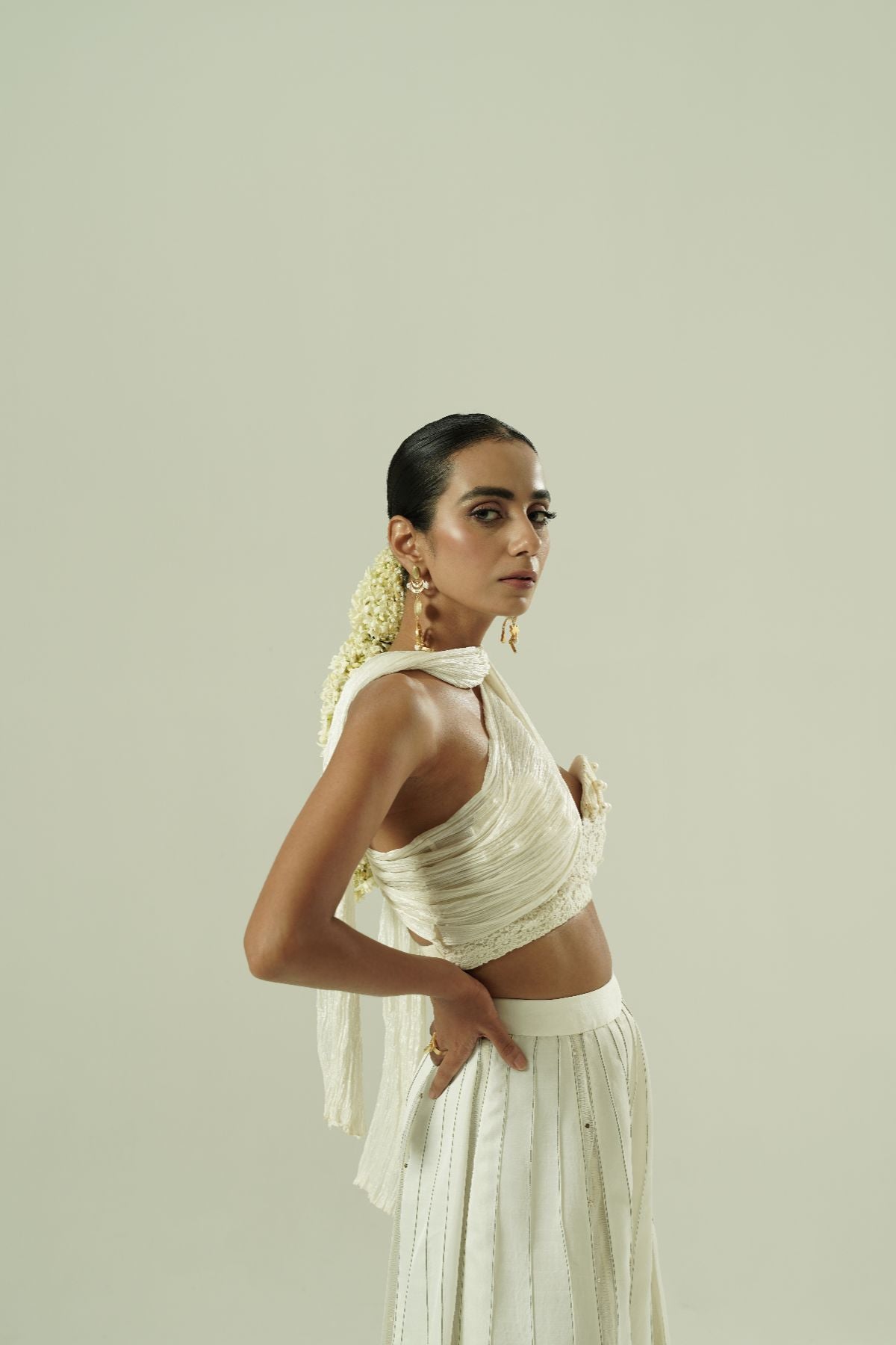 Sequin Drops Tuck Sharara Set