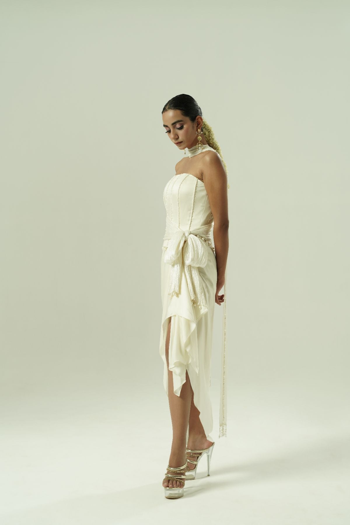 Beaded Draped Corset Set