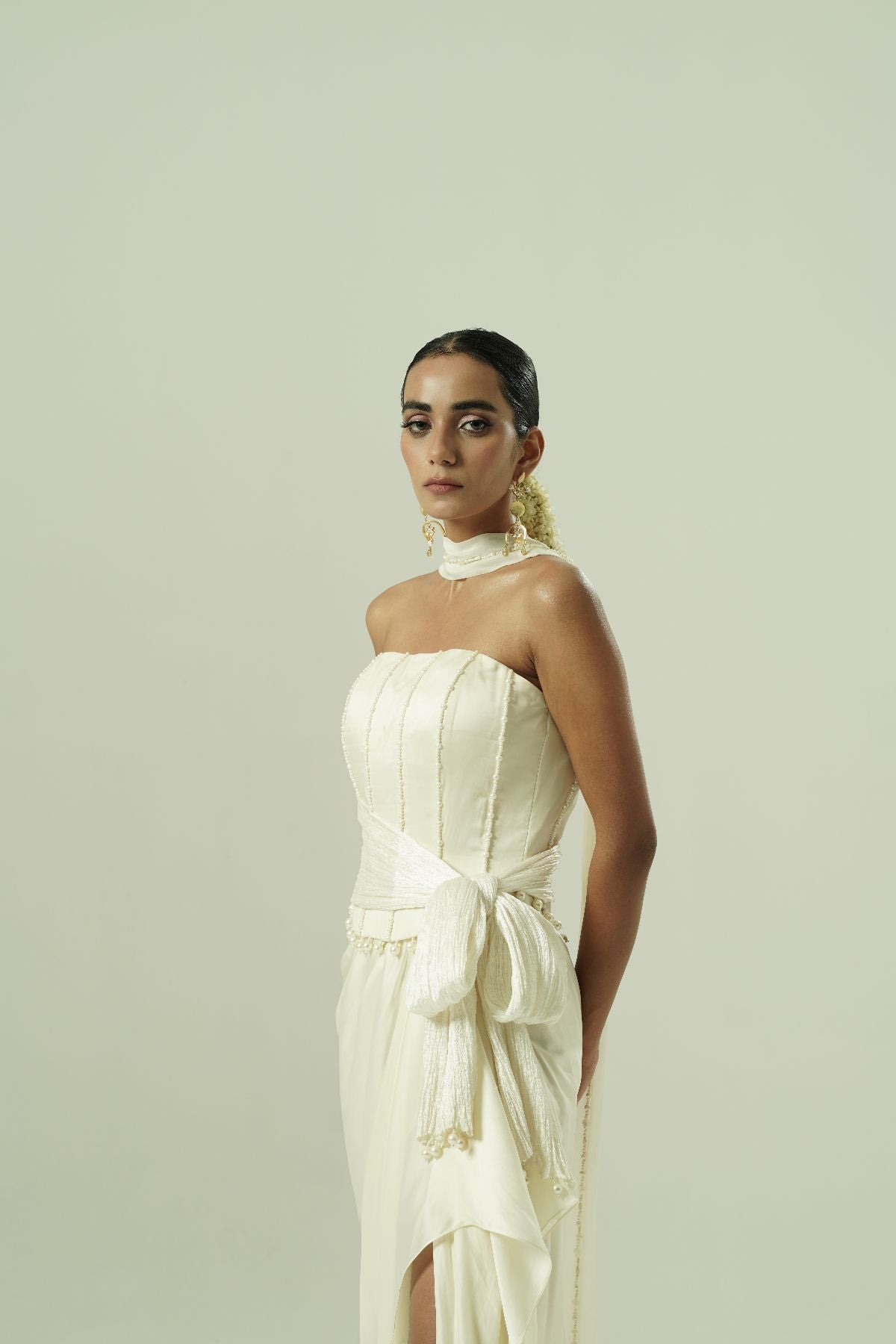 Beaded Draped Corset Set