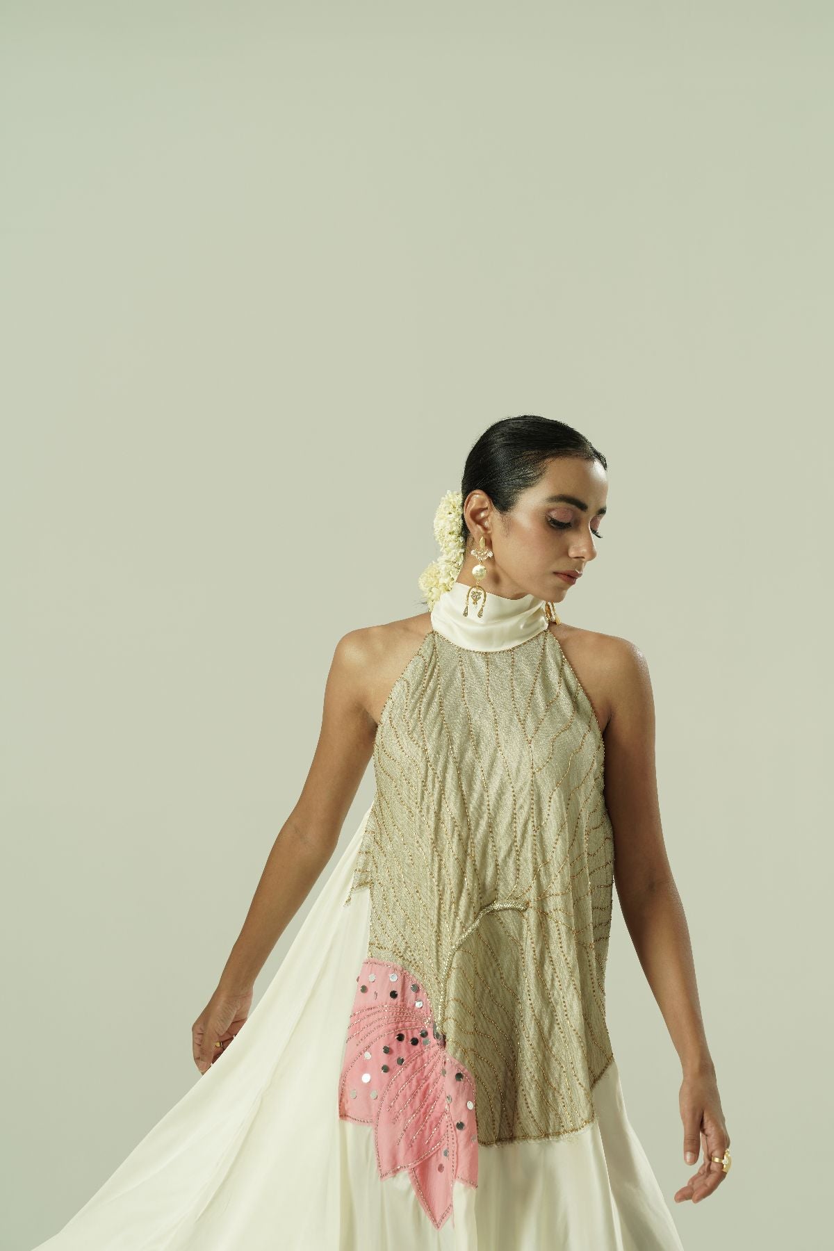 Lilly Asymmetric Halter Tie Dress