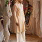 Frinted Scalloped Collar Kurta With A Textured Straight Pants