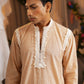 Frinted Scalloped Collar Kurta With A Textured Straight Pants