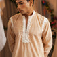 Frinted Scalloped Collar Kurta With A Textured Straight Pants