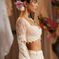 Pearl Embroidery Ombre Lehenga With Beaded Printed Blouse And Panelled Dupatta