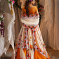 Scarf Floret Border Lehenga With Ruched Floret Blouse And Scalloped Patch Bordr Dupatta